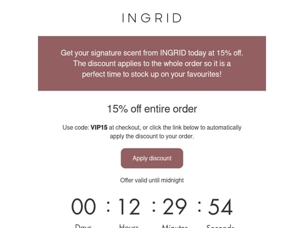 Hey you! How about 15% off your entire order?