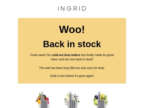 The grand return of our bestsellers! Back in stock!