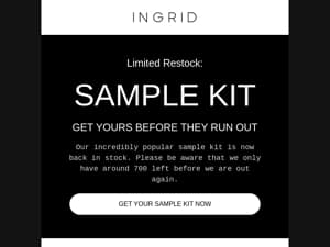 Limited Sample kits are now back in STOCK!