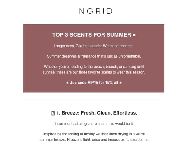 ☀️ Summer called… these are our Top 3 scents of the season