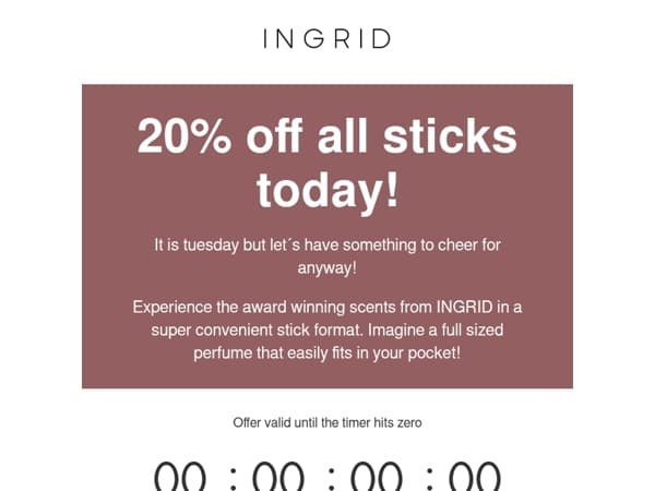 Woo! 20% off all STICK perfume! ❤️