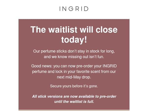 Last day to claim your spot in the waitlist!