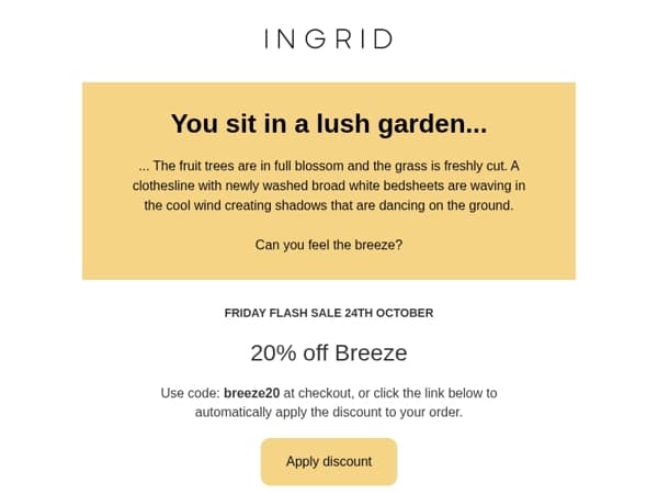 Yay! Friday FLASH SALE: Our top seller Breeze!