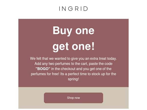 How about a free INGRID perfume?❤️