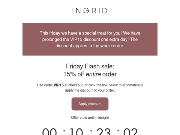 Friday Flash Sale for our subscribers!