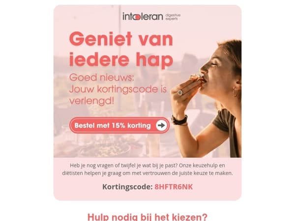 Goed nieuws: je welkomstkorting is verlengd!