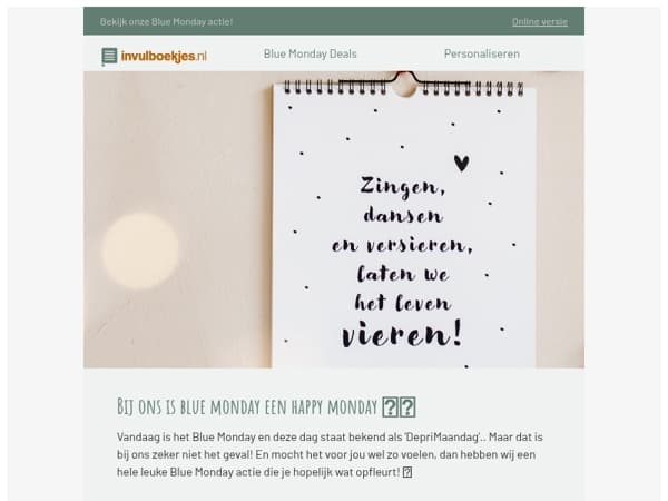 💙 Onze Blue Monday Actie verloopt bijna!