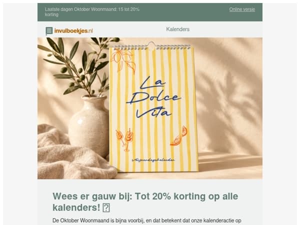⏳ Laatste kans: tot 20% korting op al onze kalenders!