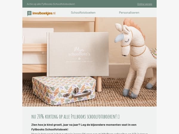 📸 Nu 20% korting + gratis doeboek bij Fyllbooks Schoolfotoboeken!