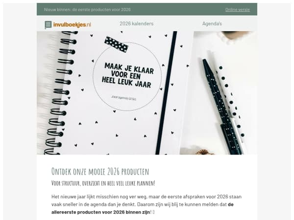 🔥 Vooruitplannen? De eerste producten voor 2026 zijn binnen!