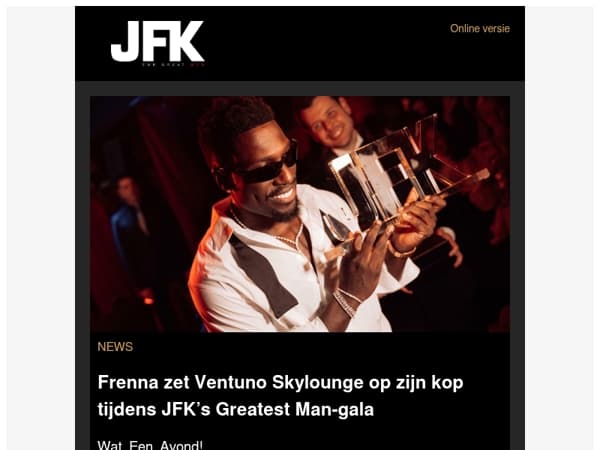 Frenna zet Ventuno Skylounge op zijn kop tijdens JFK’s Greatest Man-gala