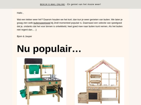 Kort bericht: want het is lekker weer! 🌞