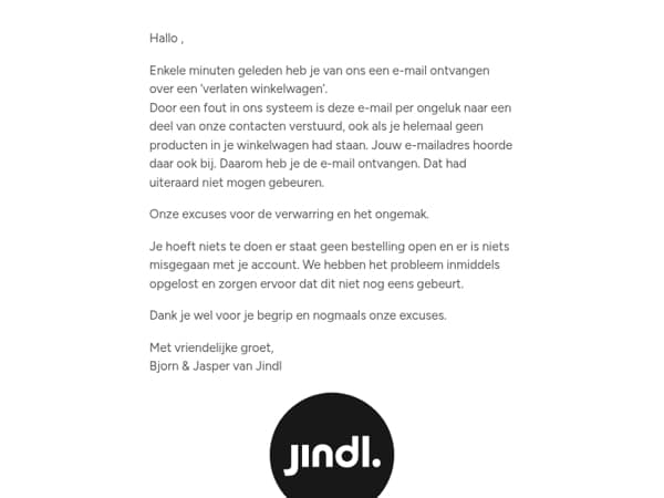 Oeps… de vorige e-mail was niet voor jou bedoeld