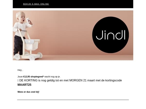 Jouw €12,95 shoptegoed wacht nog op je!