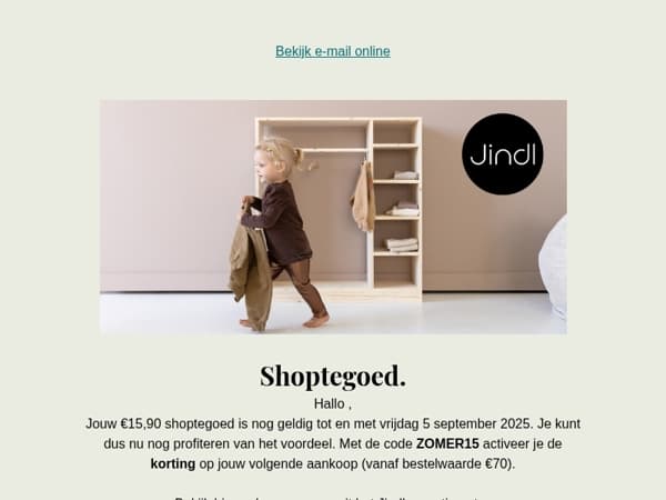 Jouw €15,90 shoptegoed is nog 2 dagen geldig!