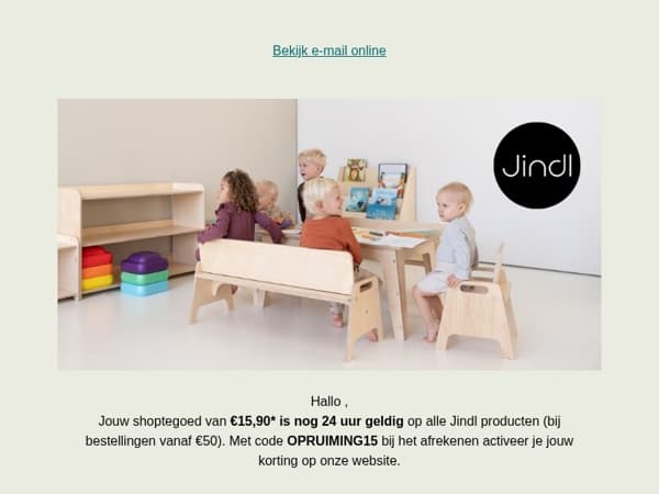 Laatste kans voor jouw €15,90 shoptegoed!