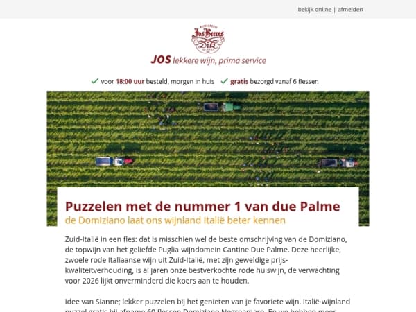Puzzelen met de nummer 1 van due Palme