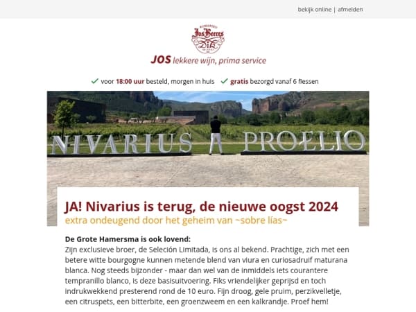 JA! Nivarius is terug, de nieuwe oogst 2024