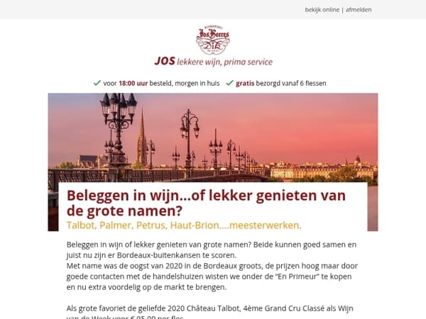 Beleggen in wijn...of lekker genieten van de grote namen?