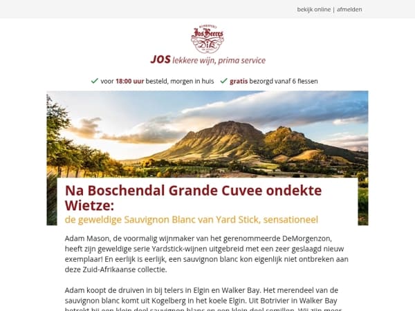 Na Boschendal Grande Cuvee ondekte Wietze: