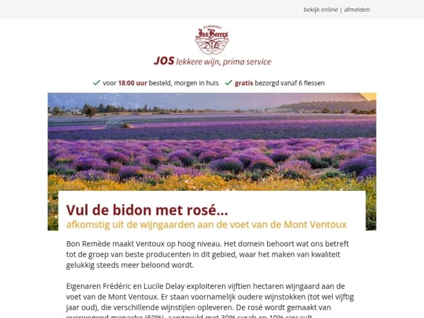 Vul de bidon met rosé...
