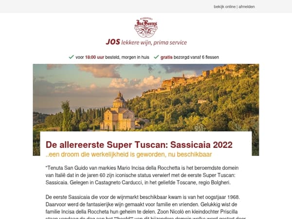 De allereerste Super Tuscan: Sassicaia 2022