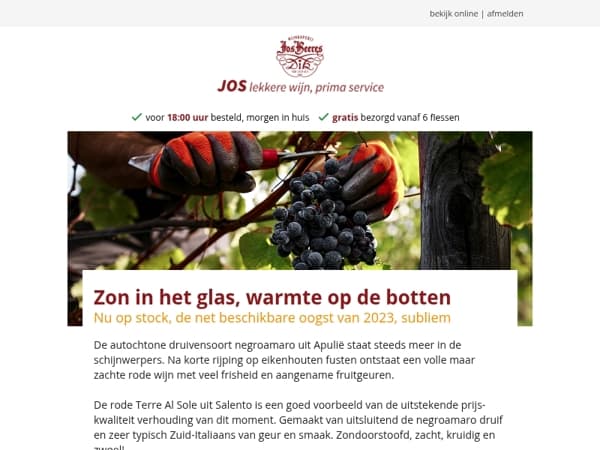 Zon in het glas, warmte op de botten