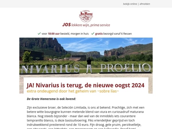 JA! Nivarius is terug, de nieuwe oogst 2024