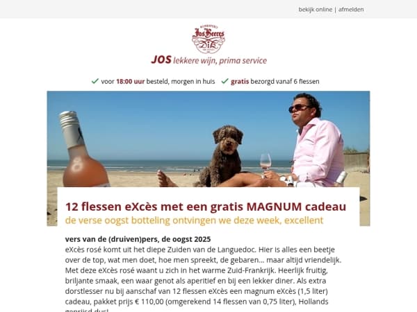 12 flessen eXcès met een gratis MAGNUM cadeau