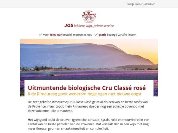 Uitmuntende biologische Cru Classé rosé