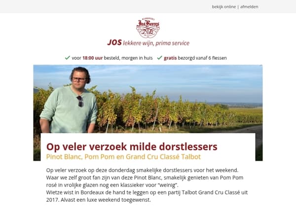 Op veler verzoek milde dorstlessers