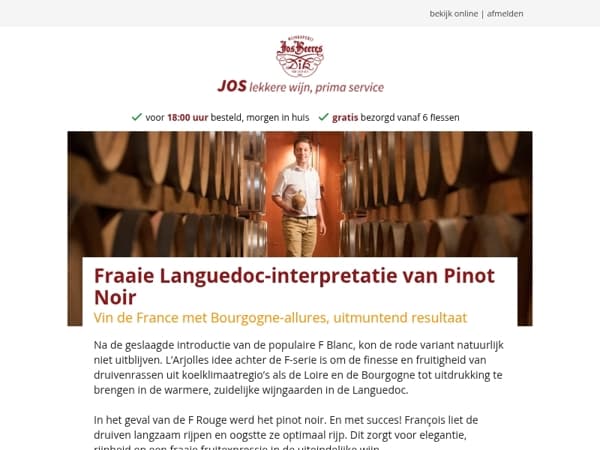 Fraaie Languedoc-interpretatie van Pinot Noir