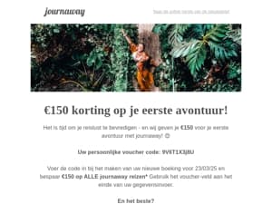 €150 korting voor je eerste avontuur 🤩
