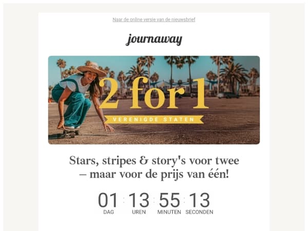 VS: de tweede persoon reist gratis!
 😍