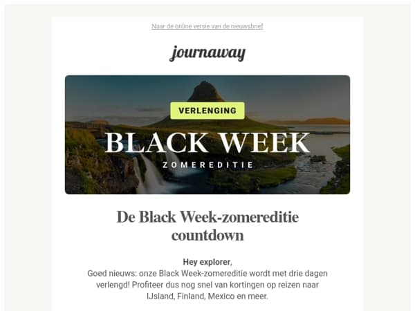 Verrassing! Onze Black Week-zomereditie is verlengd ✨