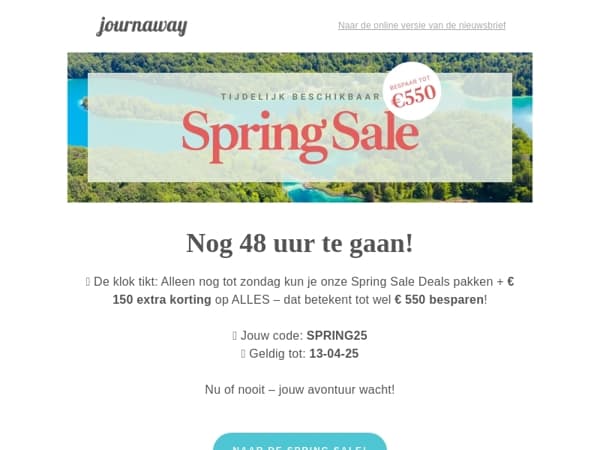 ⏳ Nog maar 48 uur om Spring Sale Deals te scoren 🤯