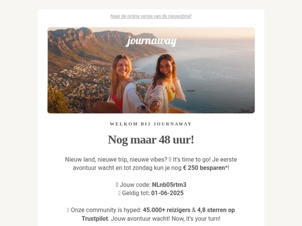 Code nog niet ingewisseld? De klok tikt... 🕒