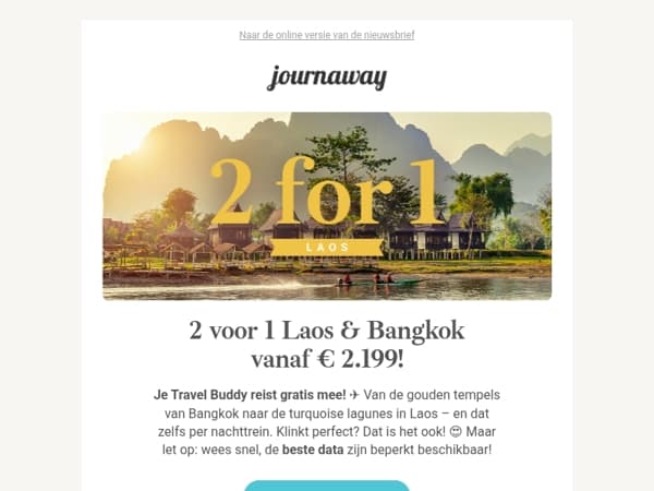 Next Stop: 2 voor 1 Laos & Bangkok vanaf € 2.199! 😱