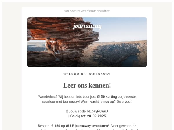 Hey Avonturier, welkom bij journaway! 🌎