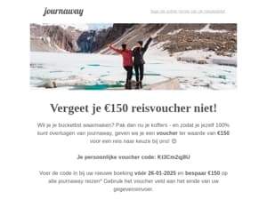 Vergeet je €150 reisvoucher niet! ✈️