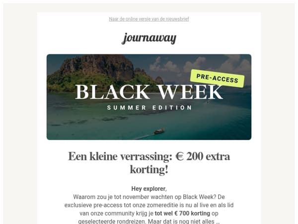 Bespaar tot € 900 tijdens de Black Week-zomereditie ☀️