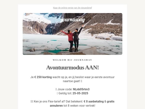 Je € 250 kortingsbon wacht op je – tijd om je reis te boeken! 🚀