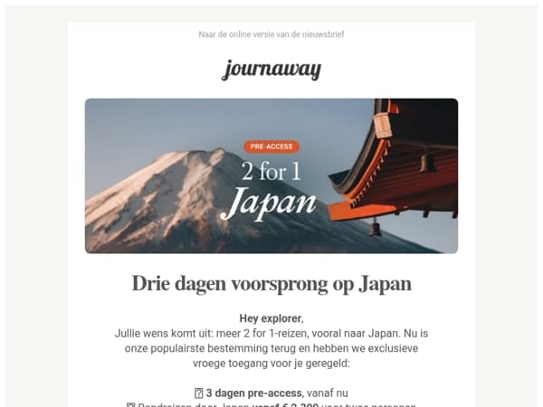 2 for 1 Japan: exclusieve pre-access ⛩️
