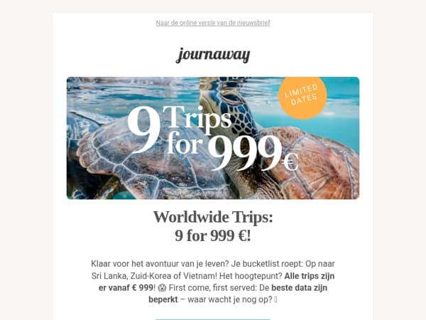 9 Trips for 999 € – Worldwide Adventures calling! 🌎