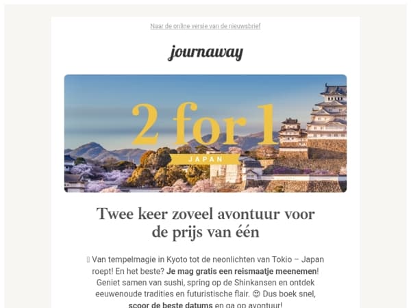 2 for 1 Japan vanaf € 2.199 😍