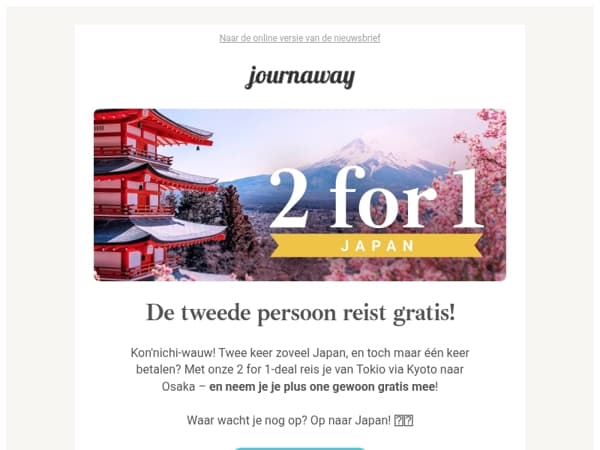 Dubbel zoveel Japan: 2 for 1 vanaf €  1.999!