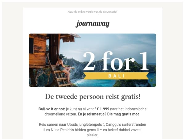 Bali-buddy gezocht: 2 for 1 vanaf € 1.999 🤯