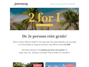 2 for 1 Mexico: De 2e persoon reist gratis! 😲
