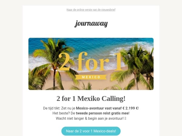 2 for 1 Mexiko: Jouw avontuur wacht! 🇲🇽