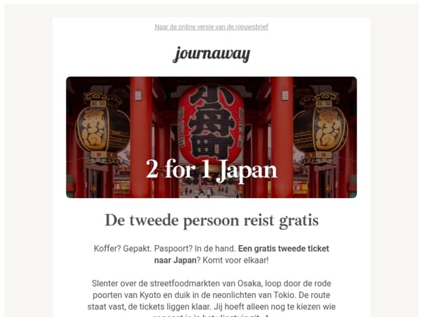 2 for 1 Japan: vanaf € 2.399 🏯